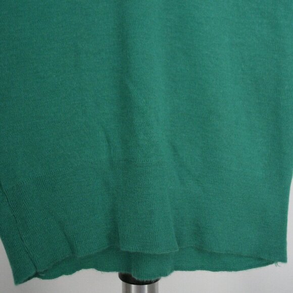 VTG Sz S/M Aristocrat Green V-Neck Tight Knit Pullover Sweater - Picture 3 of 10